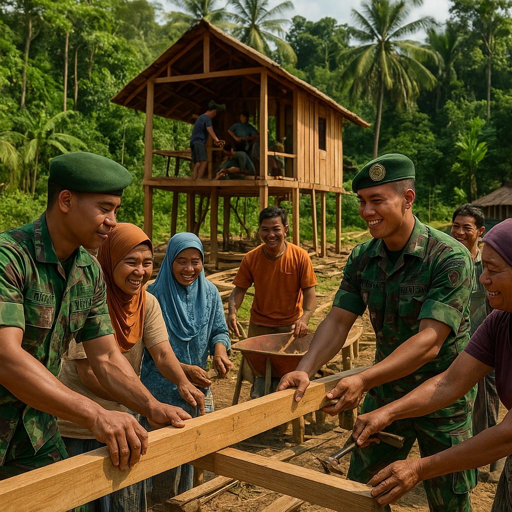 TNI AD Bantu Warga Pinggir Hutan di Jambi Bangun Rumah Layak Huni