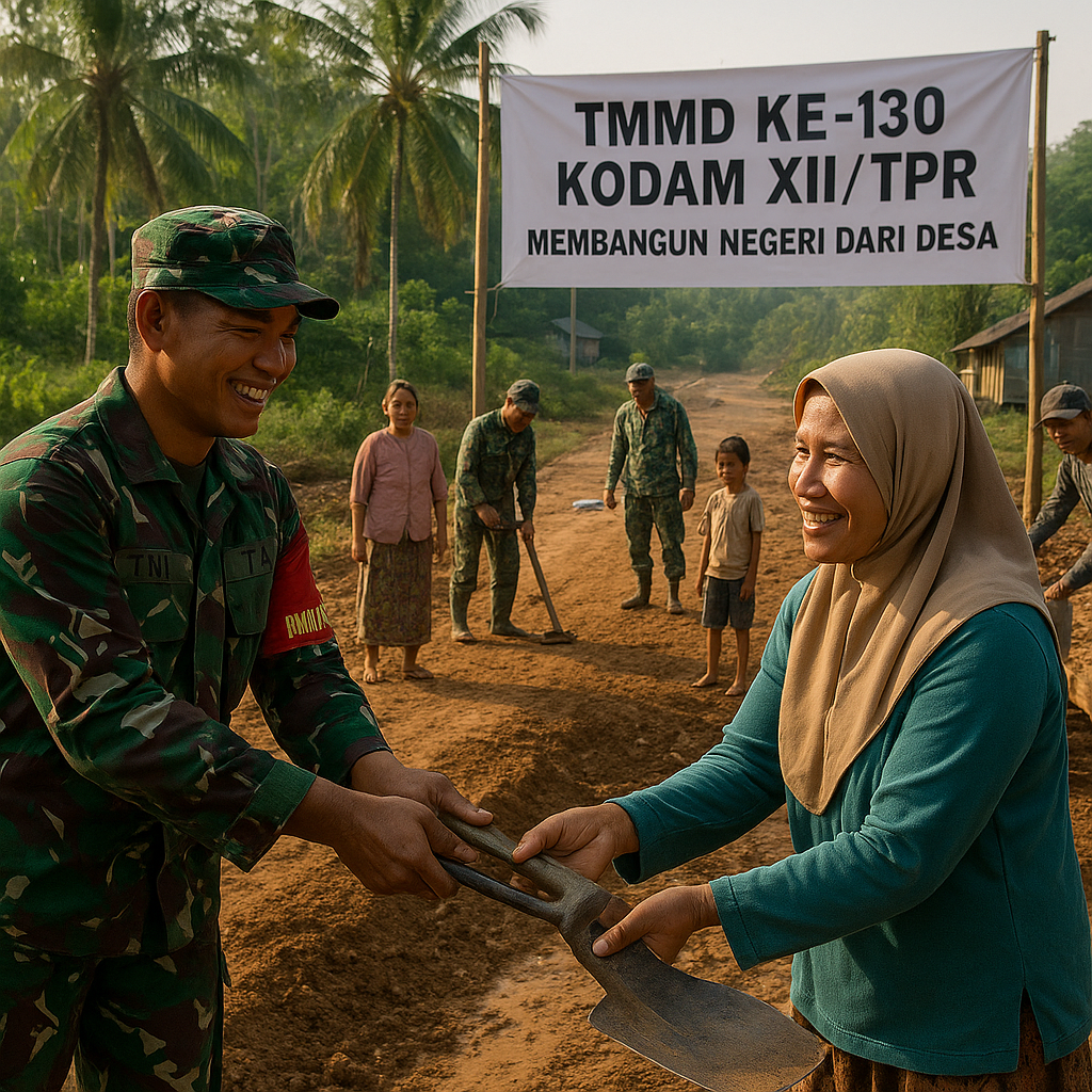 Membangun Negeri dari Desa, Kodam XII/Tpr Gelar TMMD ke-130 di Bengkayang dan Landak