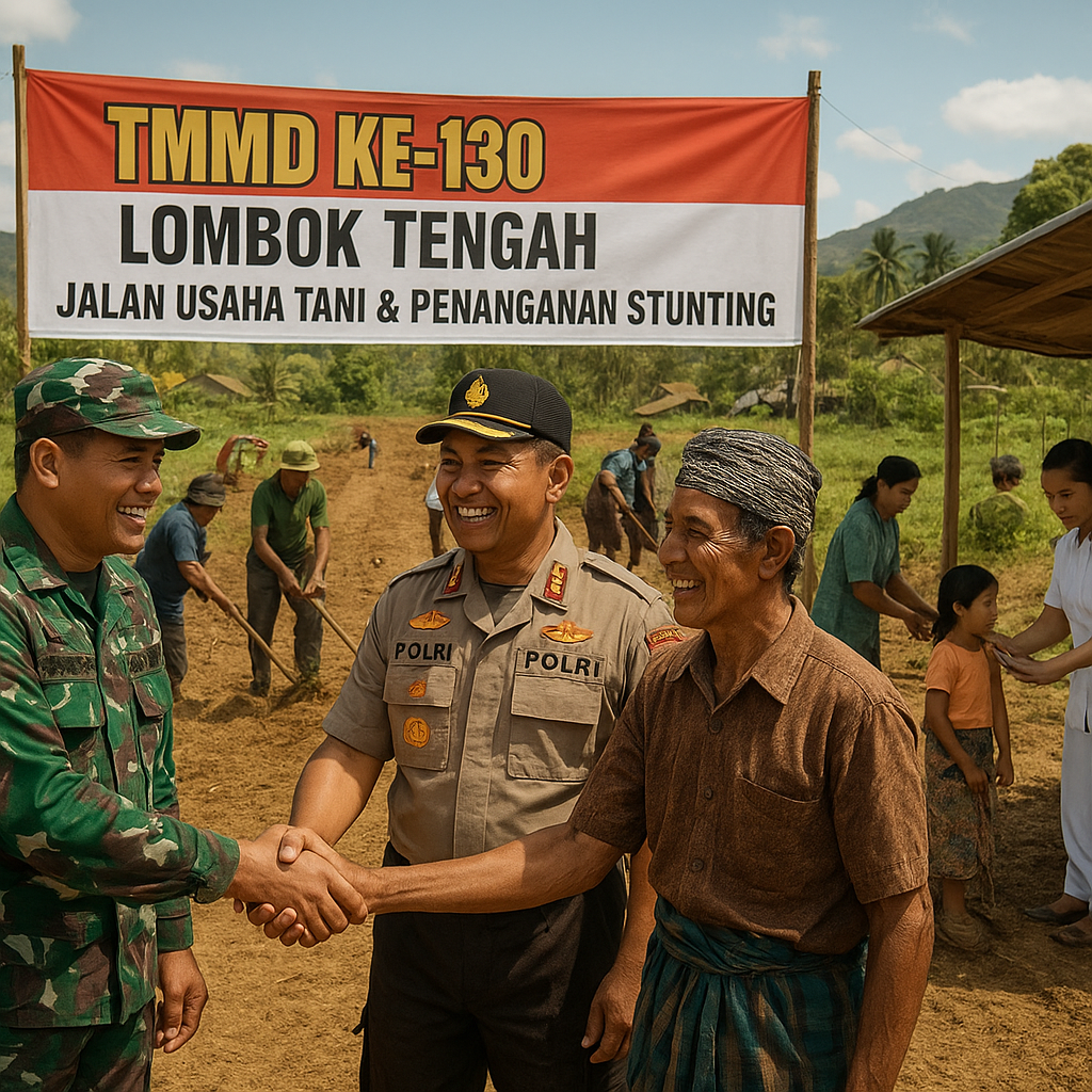 TMMD ke-130 Sasar Delapan Wilayah di Lombok Tengah, Fokus pada Jalan Tani dan Kesehatan