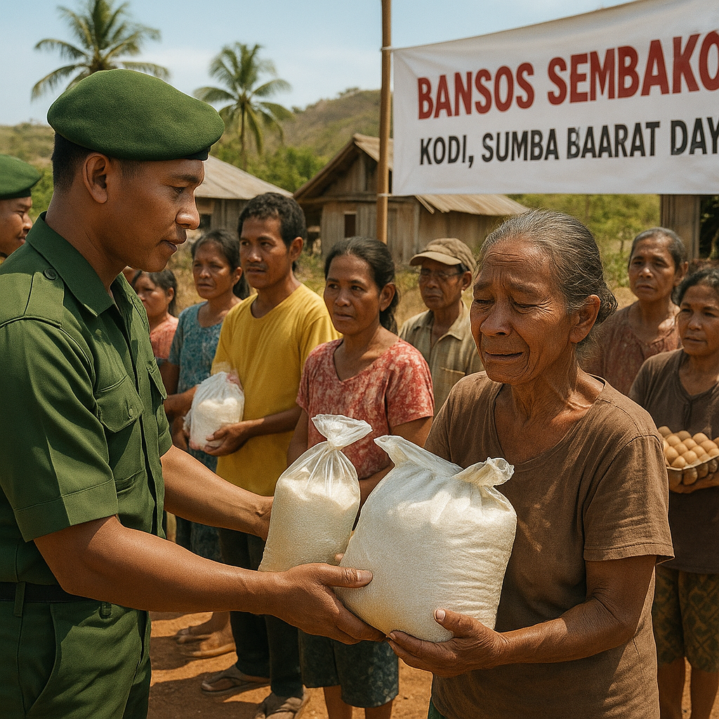 Program Bansos Sembako TNI Salurkan ke 500 KK di NTT, Beban Warga Berkurang