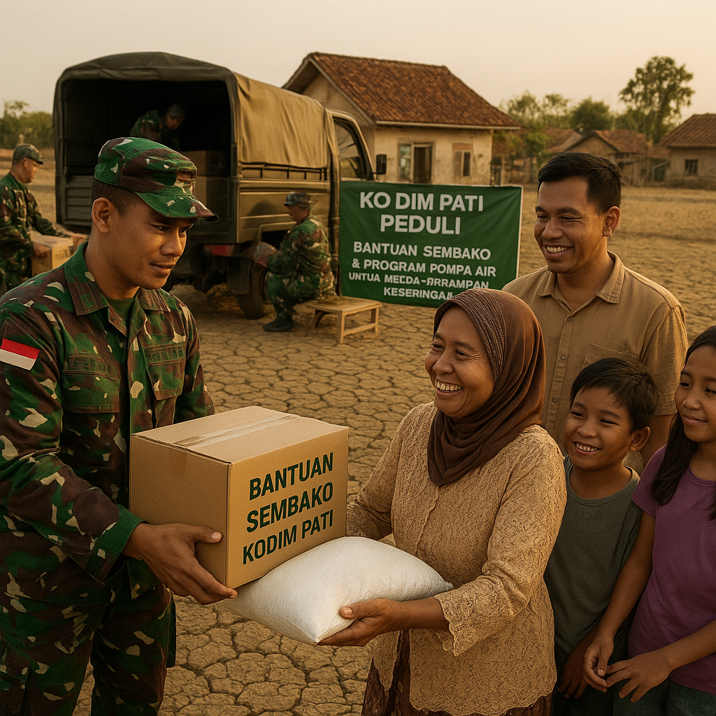 Kodim Patu Salurkan Bantuan Sembako untuk Warga Terdampak Kekeringan