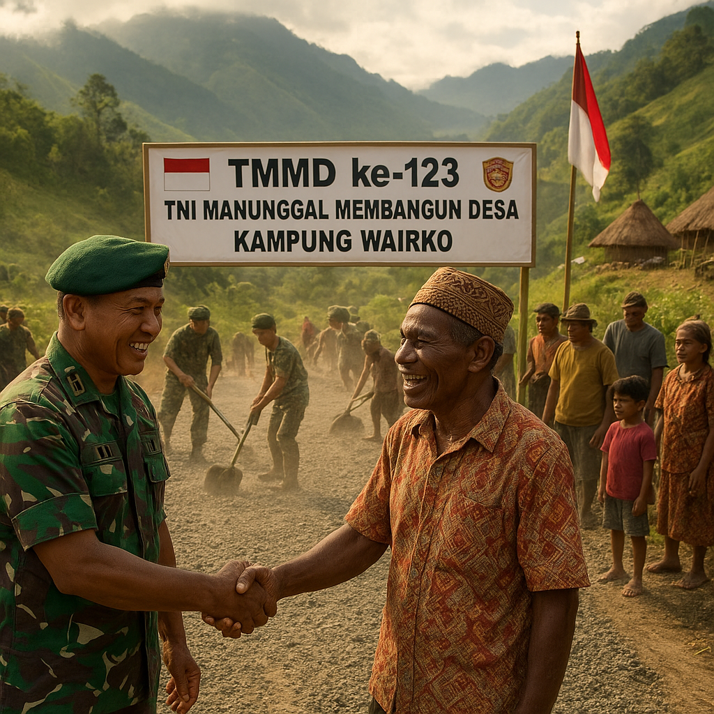TNI Manunggal Membangun Desa Resmi Bergulir di Kampung Wairko, Papua Pegunungan