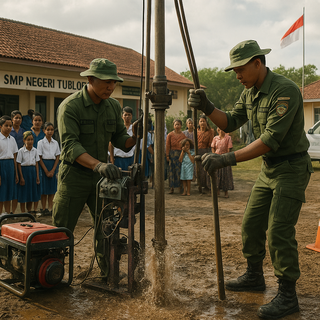 Kodim TTU Gigih Mengebor, Berburu Sumber Air Bersih untuk Sekolah dan Warga Tublopo