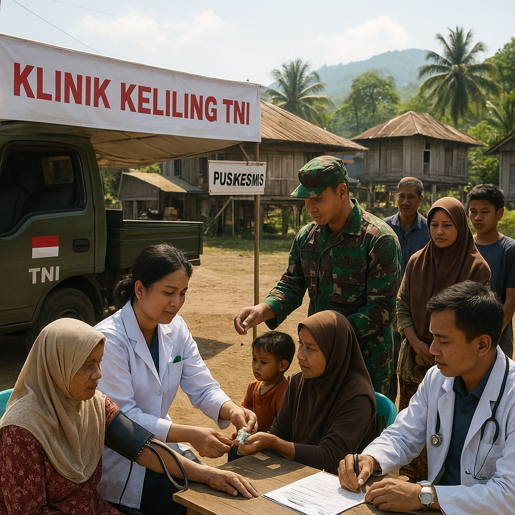 Klinik Keliling TNI: Pengobatan Gratis dan Pemeriksaan Kesehatan untuk Warga Pedalaman Aceh