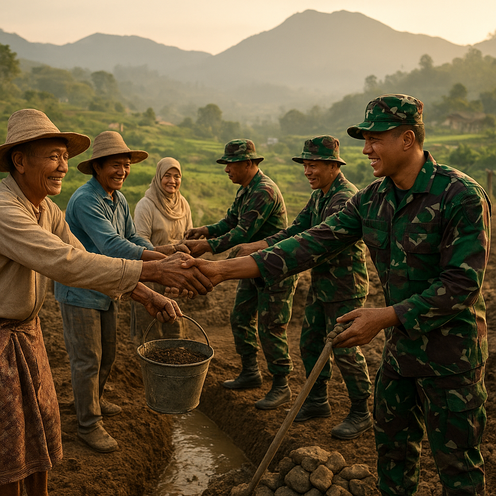 Bersama TNI, Petani di Lembah Bokong Membangun Embung Pengharapan