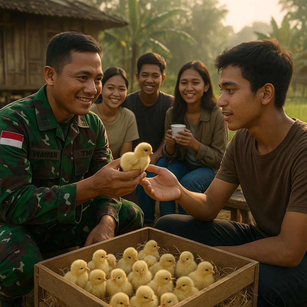 Kisah Seorang Babinsa dan 20 Ekor Anak Ayam: Bangkitkan Semangat Wirausaha Pemuda Desa