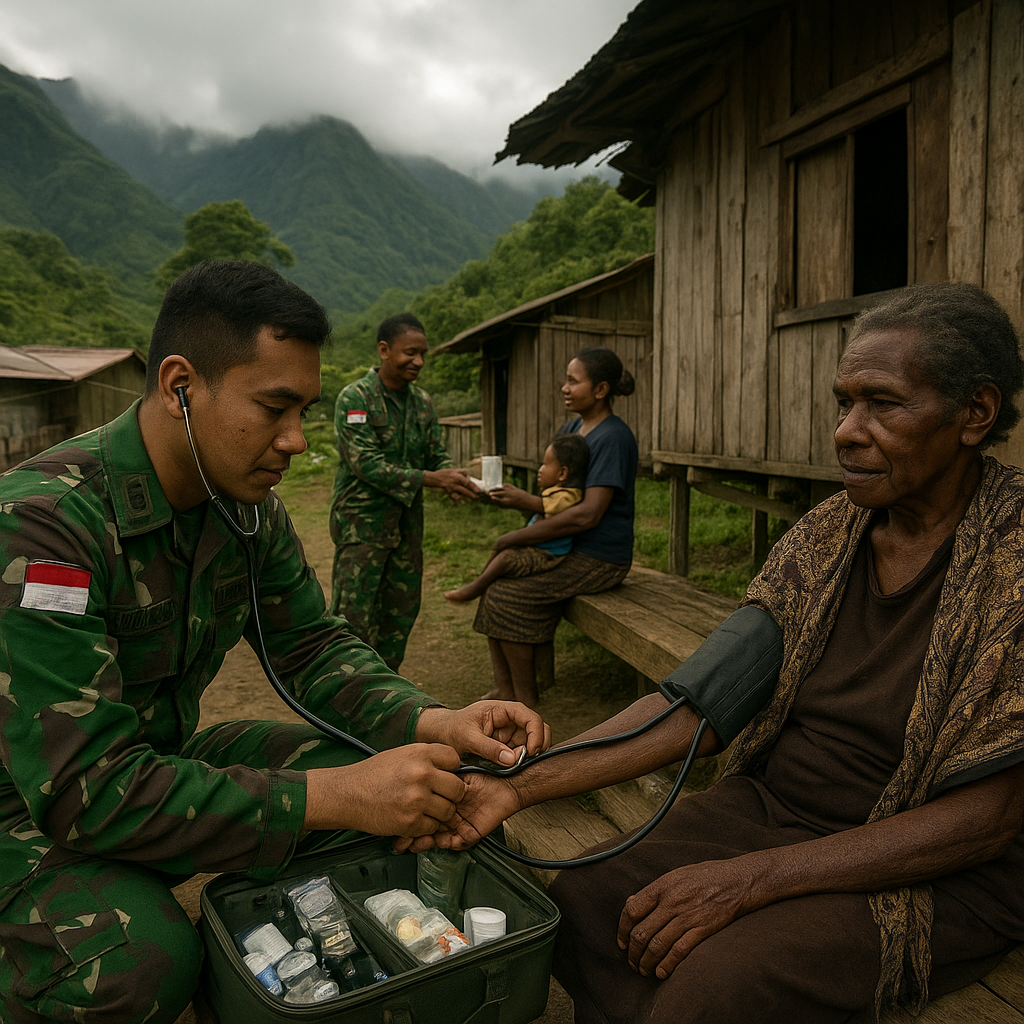 TNI Jemput Bola ke Tinibil: Layanan Kesehatan Gratis Sampai ke Pelosok Pegunungan