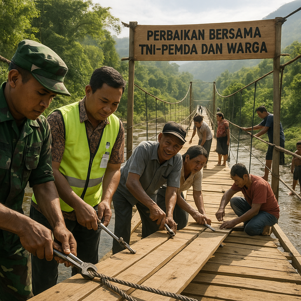 Dari Aspirasi ke Aksi: Jembatan Gantung Wae Sapi Akhirnya Diperbaiki